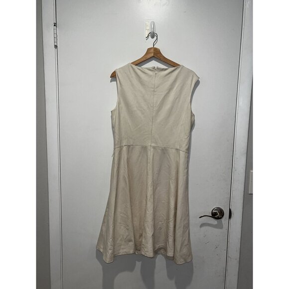 NWT Lauren Ralph Lauren Black Label Ivory Sleeveless Fit & Flare Crew Neck Women - Picture 6 of 9